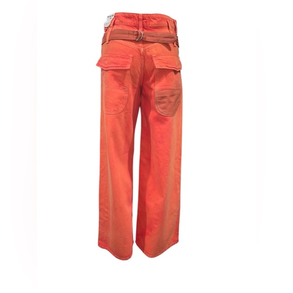 Free People We The Free Waterfalls Baggy Wide Leg Jeans Orange Size 25 - Picture 5 of 16